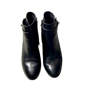 Coach Black Leather Ankle Booties zip up